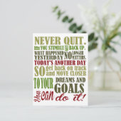 Motivierend: Niemals aufhören Postkarte (Stehend Vorderseite)