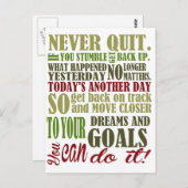 Motivierend: Niemals aufhören Postkarte (Vorne/Hinten)