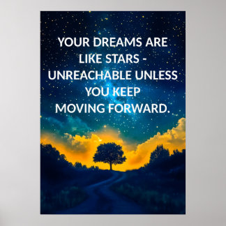 Motivierend Night Sky Typografy Poster