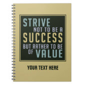 Motivierend Notizbuch des Erfolgs u. des Wertes Notizblock (Vorderseite)
