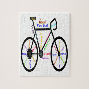 Motivierend oder Inspirational Fahrrad-Wörter Puzzle
