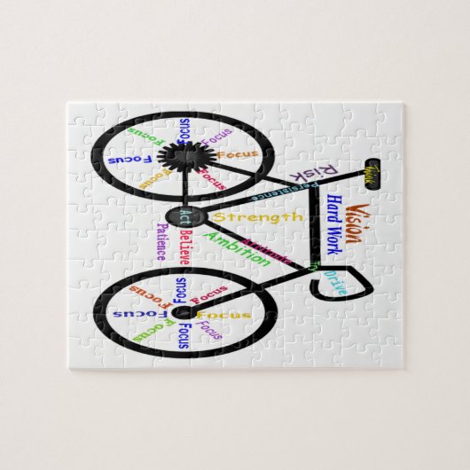 Motivierend oder inspirierende Fahrradwörter Puzzle (Horizontal)