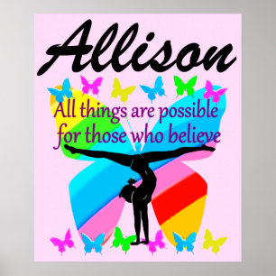 MOTIVIEREND PERSONALISIERTER GYMNAST QUOTE POSTER