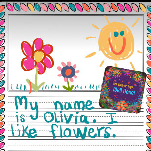 Motivierend Personalisierter Herzflorallehrer Quadratischer Aufkleber