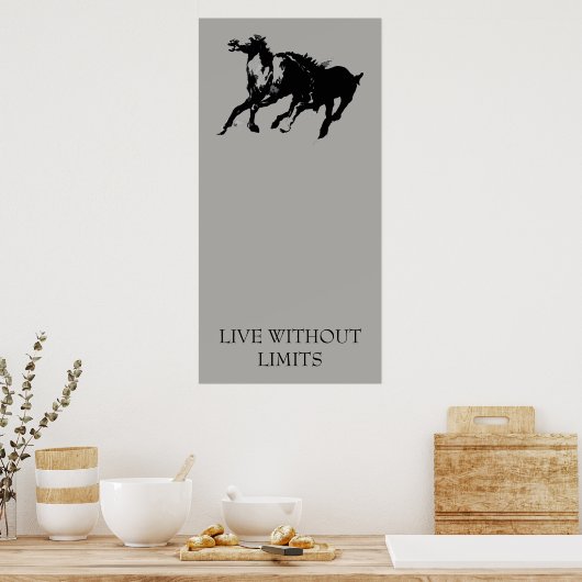 Motivierend Pferde ohne Grenzen Poster (Küche)