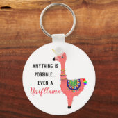 Motivierend Pink Kawaii Unicorn Flamingo Llama Schlüsselanhänger (Vorderseite)