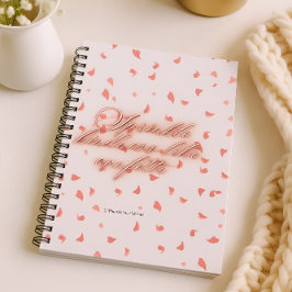 Motivierend Pink Petals Spiral Notizblock