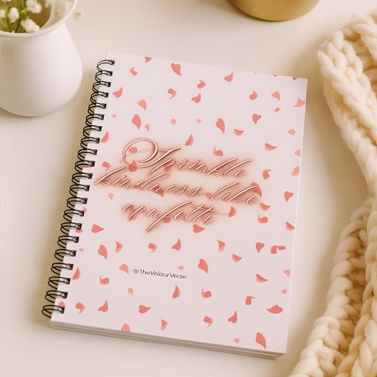 Motivierend Pink Petals Spiral Notizblock