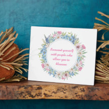 Motivierend Pink White Blue Floral Wreath