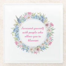 Motivierend Pink White Blue Floral Wreath