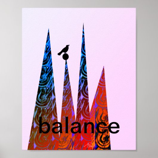 motivierend Plakatkunstvogel abstrakt modern Poster (Vorne)