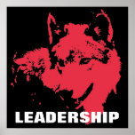 Motivierend Pop Art Leadership Wolf Schwarz Rot Poster<br><div class="desc">Digitales Kunstwerk - Howling Wolf Computer Tierkunst - Uni Pop Kunst - Wilde Großtiere Computerbilder</div>