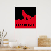 Motivierend Pop Art Leadership Wolf Schwarz Rot Poster (Küche)