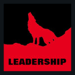 Motivierend Pop Art Leadership Wolf Schwarz Rot Poster<br><div class="desc">Digitales Kunstwerk - Howling Wolf Computer Tierkunst - Uni Pop Kunst - Wilde Großtiere Computerbilder</div>