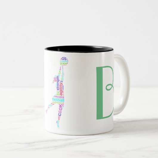 Motivierend Positionenpersonalisierter Netball Zweifarbige Tasse (VorderseiteRechts)