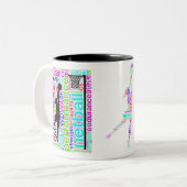 Motivierend Positionenpersonalisierter Netball Zweifarbige Tasse (Vorderseite Links)