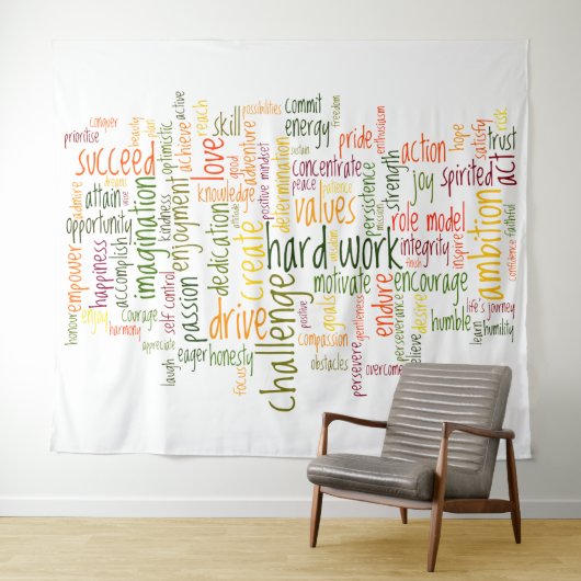 Motivierend Positivermutigung der Wörter #2 Wandteppich (Beispiel (Horizontal))