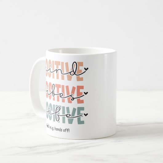 Motivierend Positives Mind Vibes Life Kaffeetasse (Vorderseite Links)