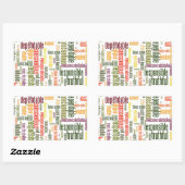 Motivierend Positivwerte der Wörter #4 Rechteckiger Aufkleber (Blatt)