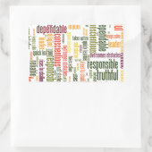 Motivierend Positivwerte der Wörter #4 Rechteckiger Aufkleber (Tasche)