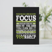 Motivierend Poster bleibe konzentrierte Arbeit har Dankeskarte (Stehend Vorderseite)