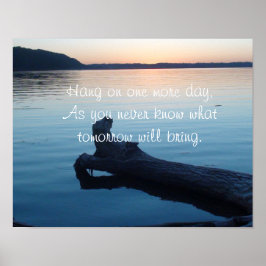 Motivierend Poster, Hang on One Day Nature Poster