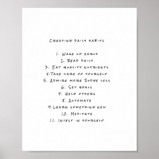 Motivierend Poster mit hilfreichen täglichen Erinn (Vorne)