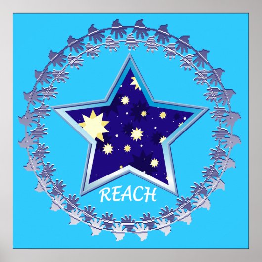 motivierend Poster "Reach for Stars" (Vorne)