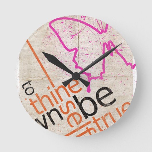 Motivierend Poster Runde Wanduhr (Vorderseite)