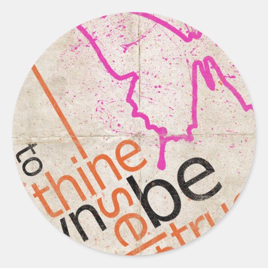 Motivierend Poster Runder Aufkleber (Vorderseite)