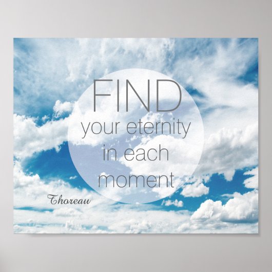 motivierend Poster Thoreau Zitat zum blauen Himmel (Vorne)
