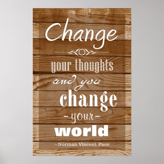 Motivierend Poster, Vintages Holz Poster (Vorne)