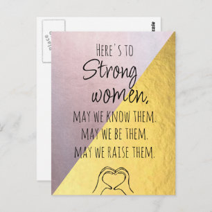 Motivierend Postkarte für Frauen in Rosa