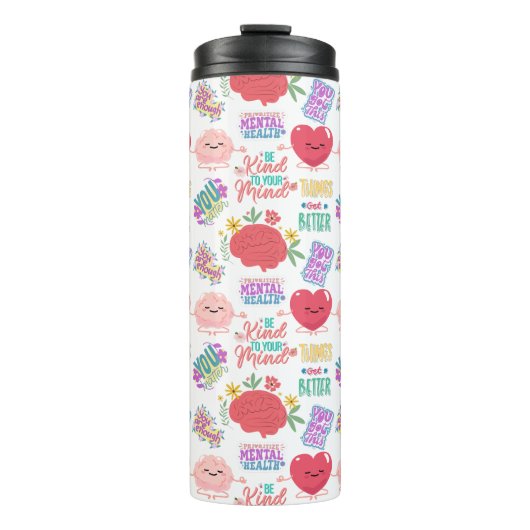 Motivierend psychische Gesundheit Thermosbecher (Vorderseite)