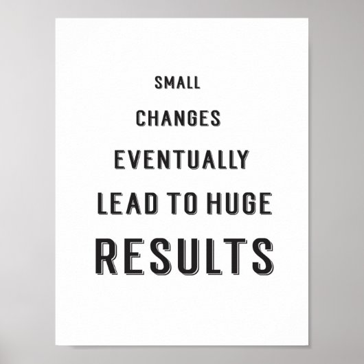 Motivierend Quotes Schwarz-weißes Erfolgsspiel Poster (Vorne)