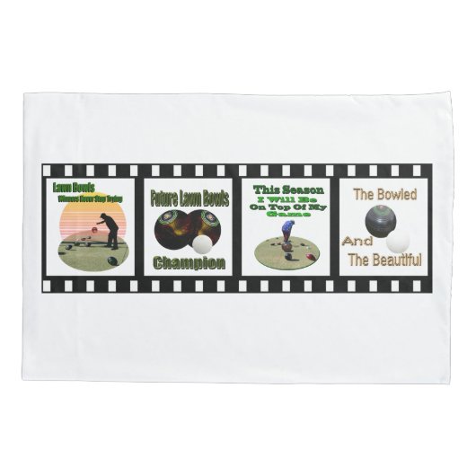 Motivierend Rasenbowls im Foto, Kissenbezug (Rückseite-Links)