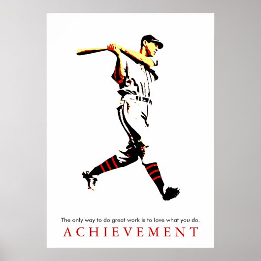 Motivierend Retro-Baseball-Player Poster (Vorne)