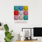 Motivierend Retro Baseball Pop Kunst Poster (Heimbüro)