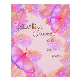 Motivierend rosa Bläserschmetterling Poster