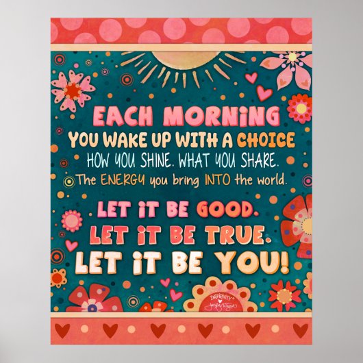 Motivierend rosa grün Inspirierend Zitat Sei du Poster (Vorne)