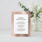 Motivierend Rose Gold Brushed Metal Postkarte (Stehend Vorderseite)