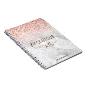 Motivierend Rose Gold Glitzer Personalisiert Notizblock (Rechte Seite)