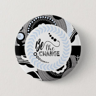 Motivierend runder Schwarzweiss-Knopf Button