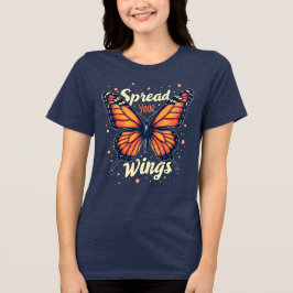 Motivierend Schmetterling über die Bühne Tri-Blend Shirt