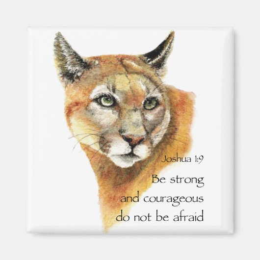 Motivierend Schrift Joshua Cougar Tierart Magnet (Vorne)