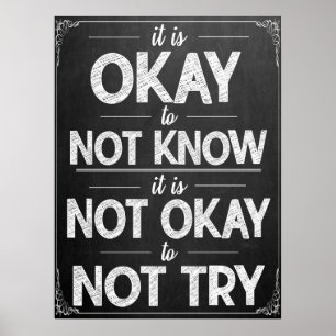 Motivierend Schwarz-Weiß-Klassenzimmer-Poster Poster