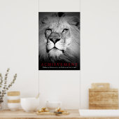 Motivierend Schwarz-Weiß-Lion Poster (Küche)