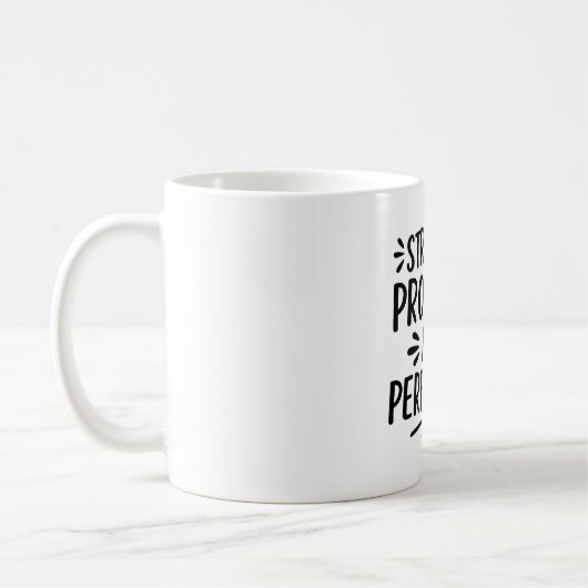 motivierend Schwarz-weißes Angebot Kaffeetasse (Links)