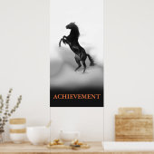 Motivierend Schwarz-weißes Zuchtpferd Poster (Küche)