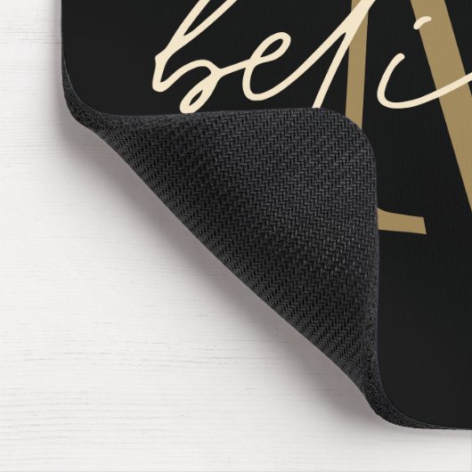 Motivierend Schwarzes Gold-Anfangsmonogramm glaube Mousepad (Ecke)